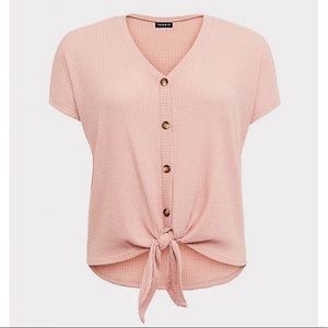 Torrid Pink Waffle Crop